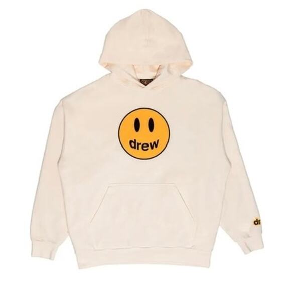 Authentic‎ EUC Drew House Mascot Hoodie Chalk White Smiley Face Logo M Pullover - Picture 1 of 14